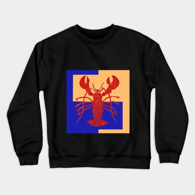 Lobster Designer Block Crewneck Sweatshirt by RocklandMaineSeafood